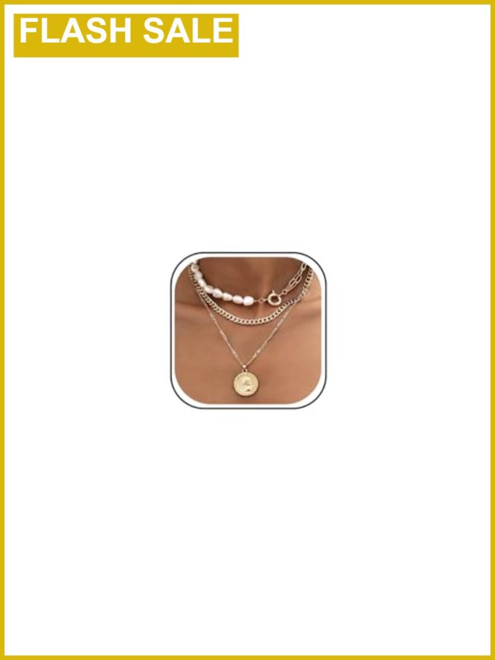 Chunky Gold Layered Chain Necklace Women Cuban Link Paperclip